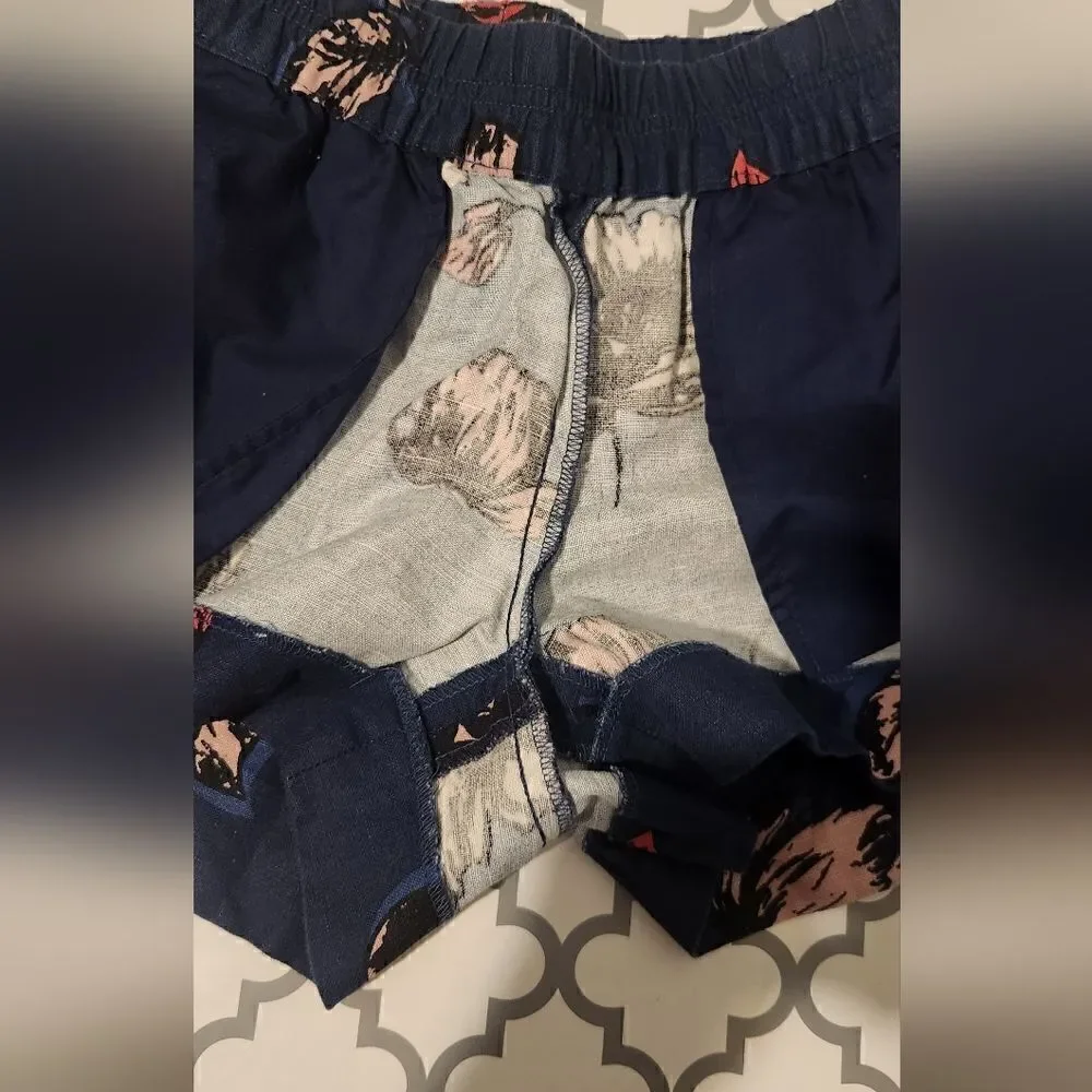 J. Crew Boardwalk Blue Floral Pull on Shorts size 0